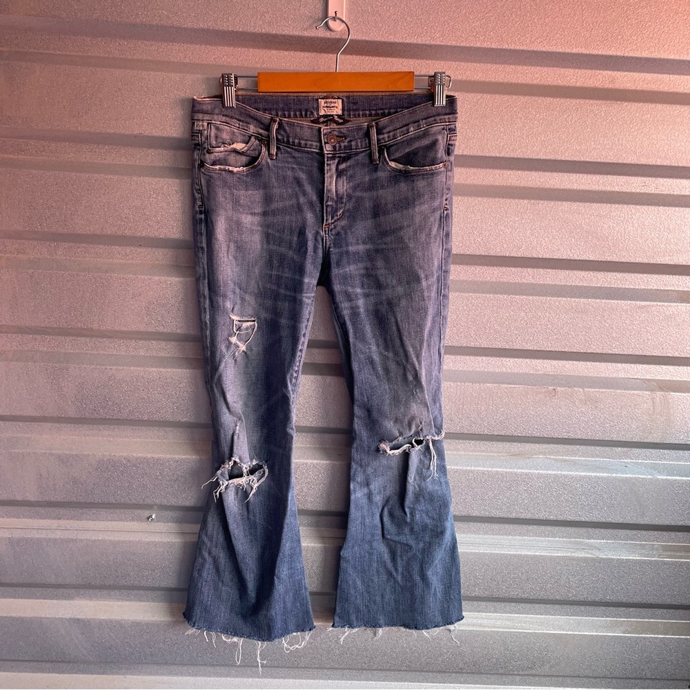 Citizens of humanity cropped raw hem flare jeans